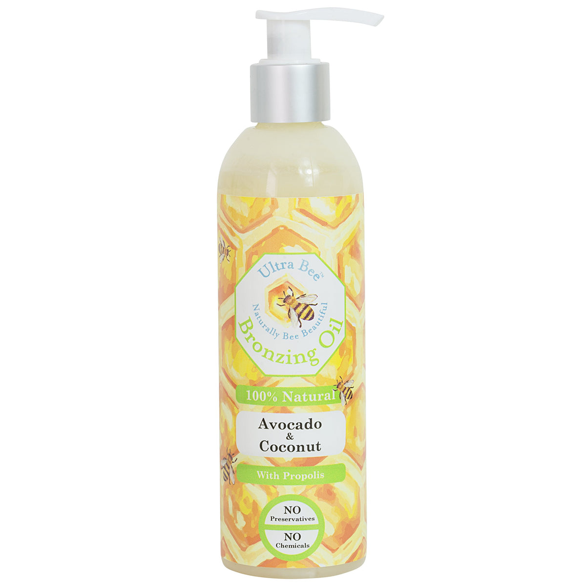 Ultra Bee Naturally Bee Beautiful Natural Tanning Bronzing Oil Avocado & Coconut Oil 250Ml
