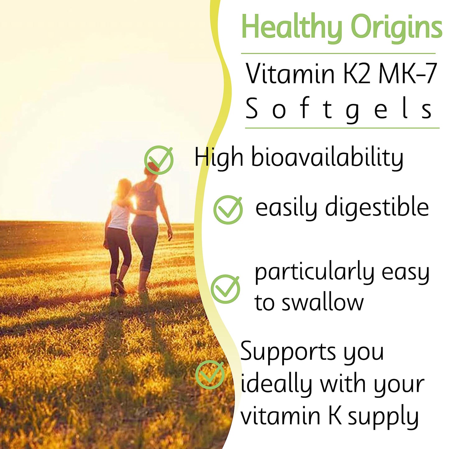 Healthy Origins, Vitamin K2 as MK-7, 100 mcg, 180 Vegetarian Softgels, Laboratory Tested, High Strength, Gluten Free, SOYA Free, Non-GMO