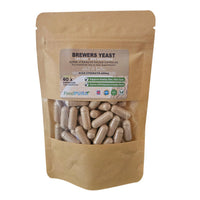 FoodPURA 60 x 600mg Brewers Yeast Capsules 100% Pure & Natural Not Debittered HACCP Certified Manufactured in The UK