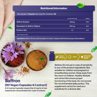 Hepatica Saffron Extract (Crocus Sativus) 800mg Equivalent | 200mg 4:1 Stigma Extract | with Safranal & Crocin | 60 Vegan Capsules | 3rd Party Lab Tested