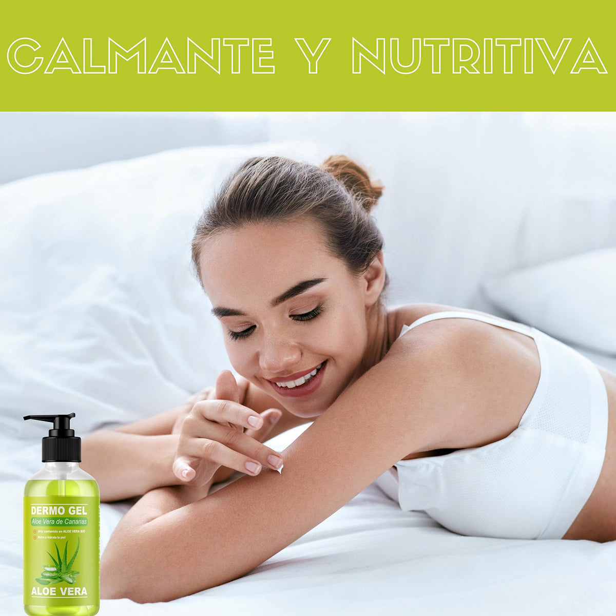 QKnatur - DERMO GEL ALOE VERA FROM THE CANARY ISLANDS BIO - Soothing effect, nourishes and moisturizes the skin. Natural face and body hydration (250 ml)