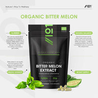 ALPHA01 Organic Bitter Melon Extract 16,500mg (Karela) – 55mg Momordica Glycosides – 60 Vegan Capsules (2 Months Supply) – Resealable and Recyclable Pouch by Alpha01