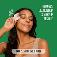 PURELID Tea Tree Eyelid Wipes – 100 Tea Tree Oil Eye Wipes for People with Dry Eyes & Allergies – Gentle Eyelid Cleanser with Hyaluronic Acid – Individually Wrapped & Biodegradable