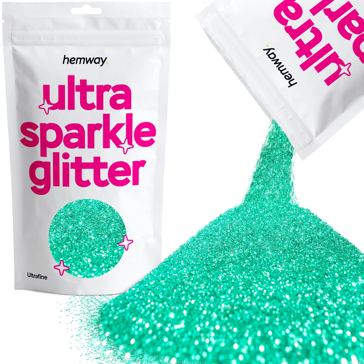 Hemway Ultra Sparkle Glitter Turquoise 100g / 0.35oz Multi-Purpose Epoxy Resin Arts & Crafts Cosmetic Safe Body Hair Face Nail Weddings Art Beauty Tumblers Flowers Powder Dust Premium