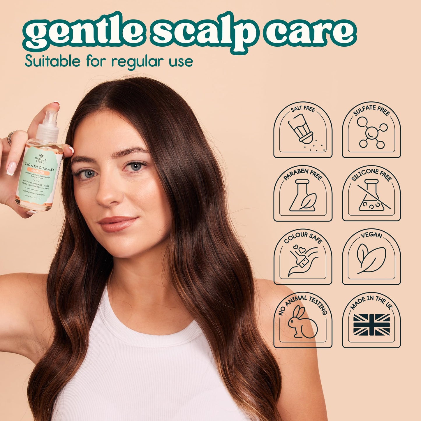 Nature Spell Growth Complex Hair Oil, for Dry and Damaged Hair, 100ml