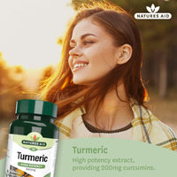 Natures Aid Turmeric 8200 mg, High Potency Extract plus Whole Herb, 200 mg Curcumins, Vegan, 30 Capsules