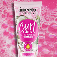 Inecto INECTO Curl Club, Curl-Defining Shampoo 250ml, Vegan & Cruelty Free Frizz Styling Curl Control for Curly or Wavy Hair, 100% Natural