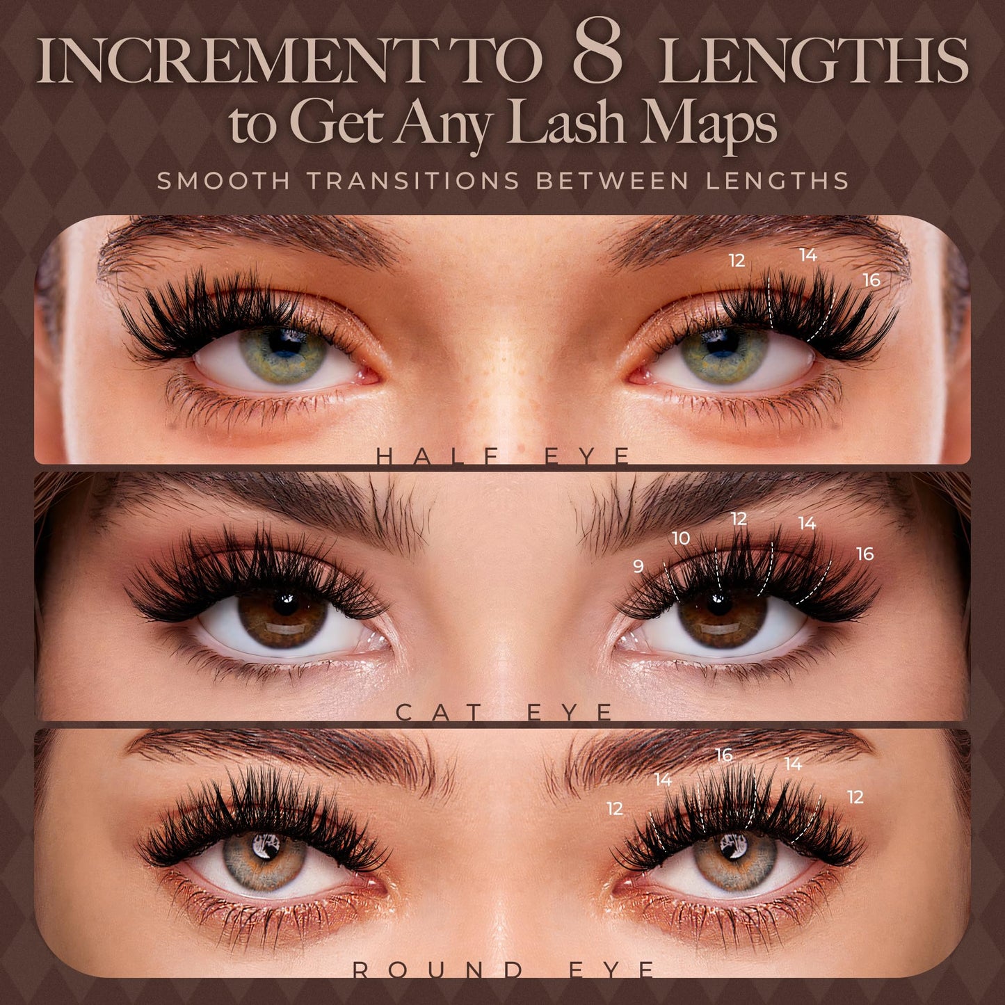 LASHVIEW DIY Lash Extension Kit, 9-16mm Mix D Curl Cluster Eyelash Extension Kit Cluster Lashes with Lash Bond and Seal, Lash Glue Remover and Lash Applicator W50