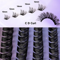 ocean pearl Individual Lashes Cluster Lashes D Curl 45 Clusters DIY False Eyelashes Individual Reusable Soft Natural Easy Fan Russian Lashes Eyelash Extensions Clear Glue 10-16mm