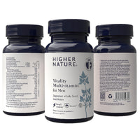HIGHER NATURE Higher Nature - Vitality Multivitamin for Men - True Food Formula Nutrients from 16 Real Foods - Vegan - One Month Supply - 60 Capsules