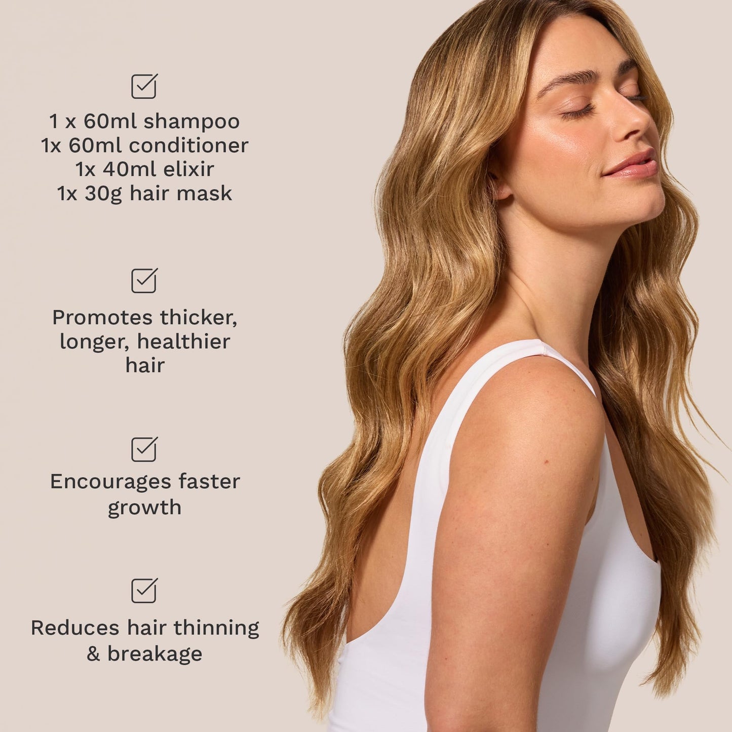 HAIR BURST Travel Gift Set - Mini Shampoo, Conditioner, Mask & Elixir