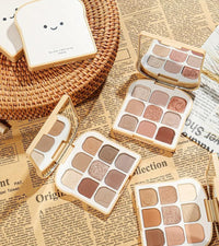 Meidimeijia 9-Color Toast Eyeshadow Palette - Matte, Shimmer, Metallic & Glitter Shades for Smoky, Neutral & Everyday Makeup | Highly Pigmented, Blendable & Long-Lasting (2# Fuji First Snow)