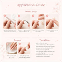 Sun&Beam Nails Handmade Press-on Medium Long Amlond Pink White 3D Rhinestone Sweet Design Fashion False Nail Tips 10 Pcs Set (#011 M)