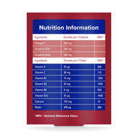 Seven Seas Omega-3 & Multivitamins Woman 50+, With Vitamin B12 and Calcium, 30-Day Duo Pack, 30 Omega-3 Capsules and 30 Multivitamin Tablets