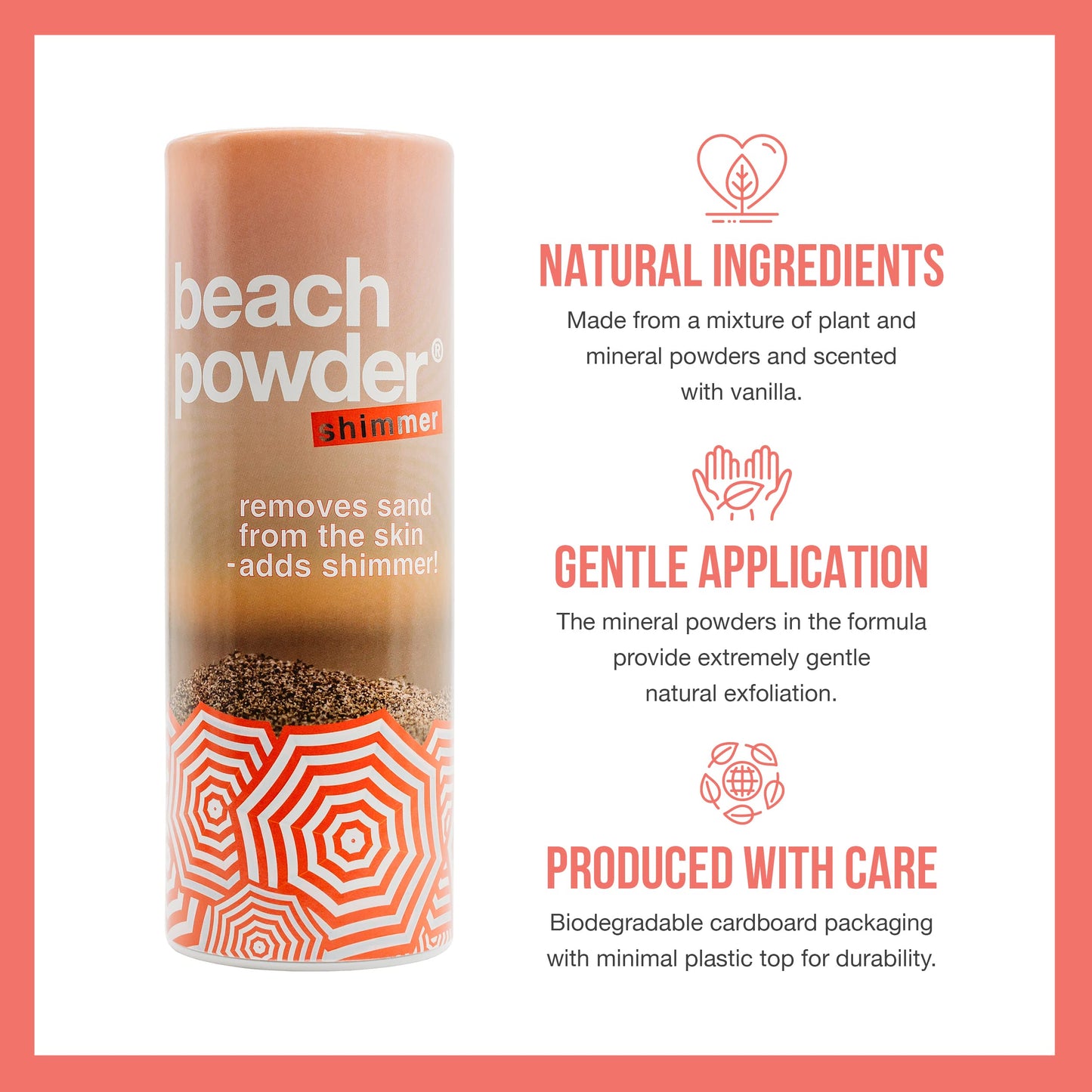 Beach Powder, 1 x Original Beach Powder (100g), 1 x Beach Powder Shimmer (85g) | Removes Sand Effortlessly for Wonderfully Smooth Skin | Beach Skin Care - Eco-Friendly, Allergen-Free, Talc Free