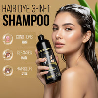 UNIK Care Hair Dye Shampoo Black 400ml – 3-in-1 Hair Color, Shampoo & Conditioner – Long-Lasting Natural Black Hair Shampoo for Men & Women – Covers Grey Hair Instantly – Ammonia-Free