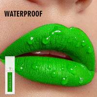 Matte Green Liquid Lipstick Long Lasting Waterproof Full-coverage Green Lip Gloss, Highly Pigmented Sweat-proof Face Body Paint for Christmas Easter Cosplay Makeup for Women