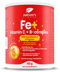 Nature's Finest by Nutrisslim Nature's Finest Fe+ | 14mg of Iron per Serving | 1000mg of Vitamin C per Serving | 100% Daily dose of B-Complex and Iron | No Sugar | Delicious Taste