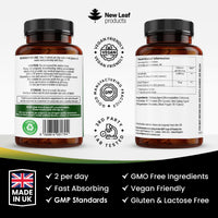 NEW LEAF PRODUCTS Artichoke Extract Tablets - 120 High Strength Artichoke Extract Tablets Enriched with Black Pepper - Artichoke Supplements No Inulin or Leaf Fibre - 5% Cynarin - 1000mg Made in UK
