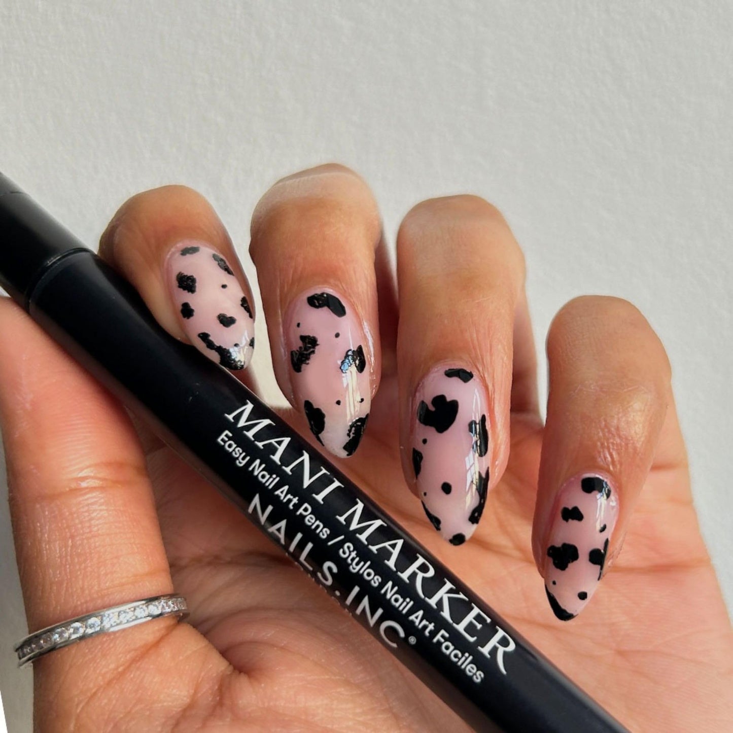 Nails Inc Nails.INC Mani Marker Trio, Easy to Use Nail Polish Art Pen With Precision Tip, Quick Drying, Cruelty Free, Vegan, Includes Bright White, Bubblegum Pink and Mascara Black