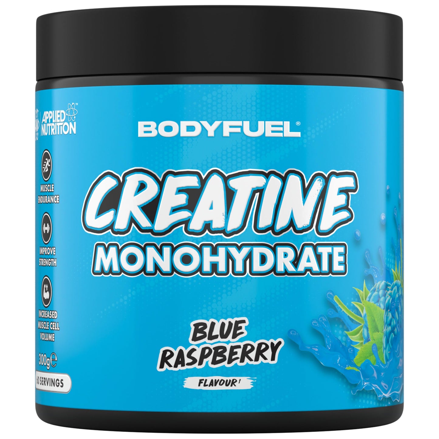 Applied Nutrition BodyFuel Creatine Monohydrate Powder, Increases High-Intensity Physical Performance, Blue Raspberry (300g - 60 Servings)