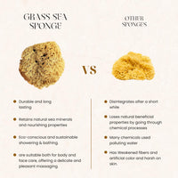 Natural Sponge - Grass Sea Sponge for Bath and Shower | Unbleached Bathing Sponge for Adults & Children (Small (4-4.5"/10-11cm), Pack of 4)