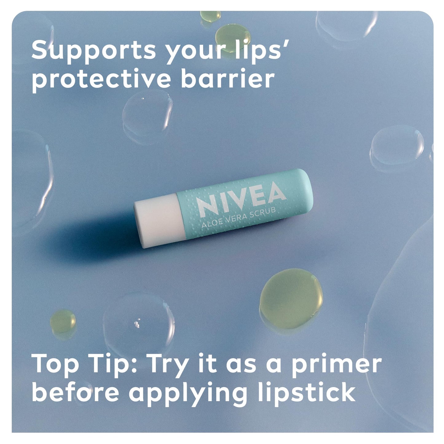 NIVEA 2in1 Aloe Vera Lip Scrub (4.8g), Caring Lip Balm with Aloe Vera and Vitamin E, Gently Exfoliates for Super Soft Lips, Intensive Lip Care, No Need to Wipe Off