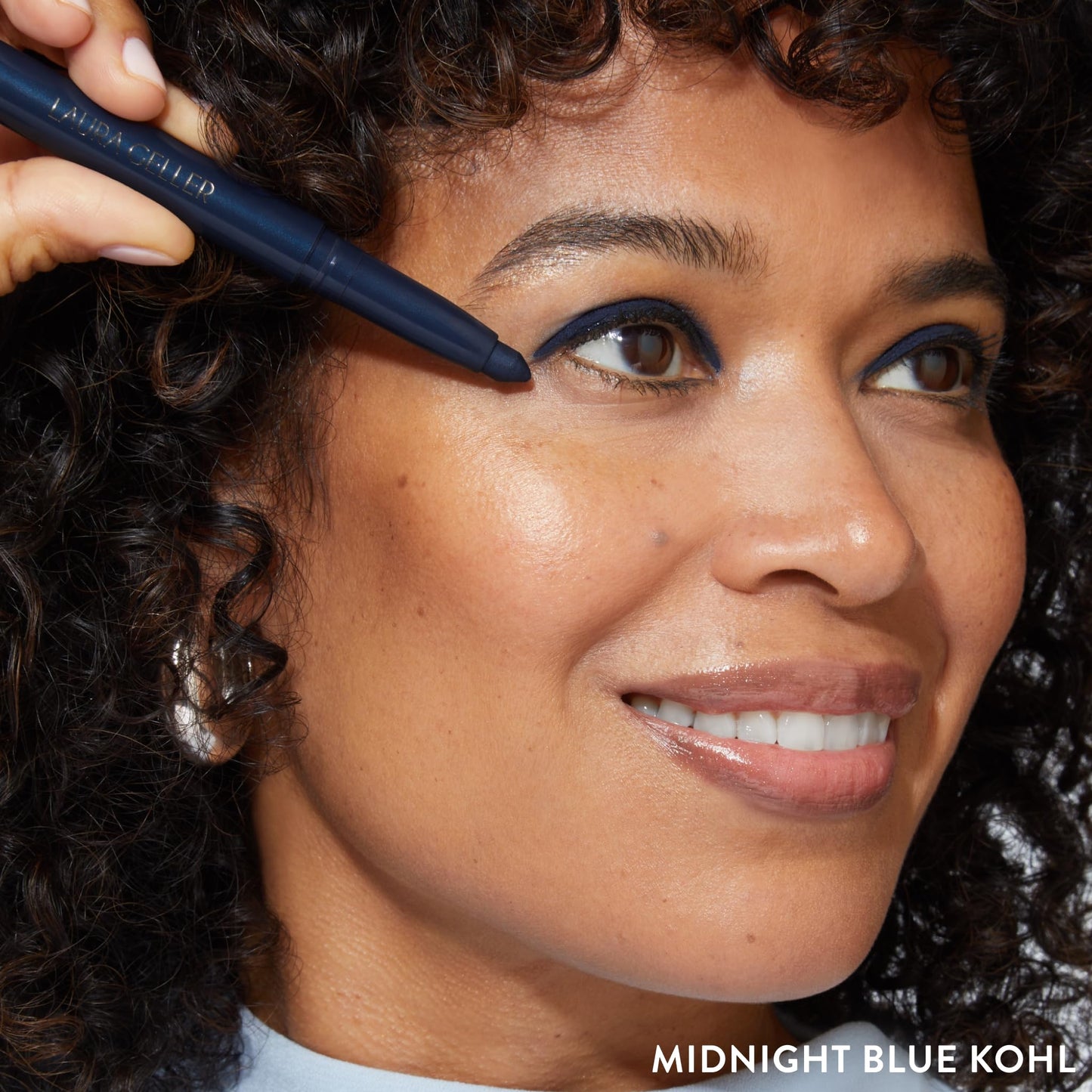 Laura Geller Beauty LAURA GELLER NEW YORK Kajal Longwear Kohl Eyeliner Pencil - Midnight Blue Kohl - Caffeine and Vitamin E - Smooth & Blendable Liner - Built-In Sharpener