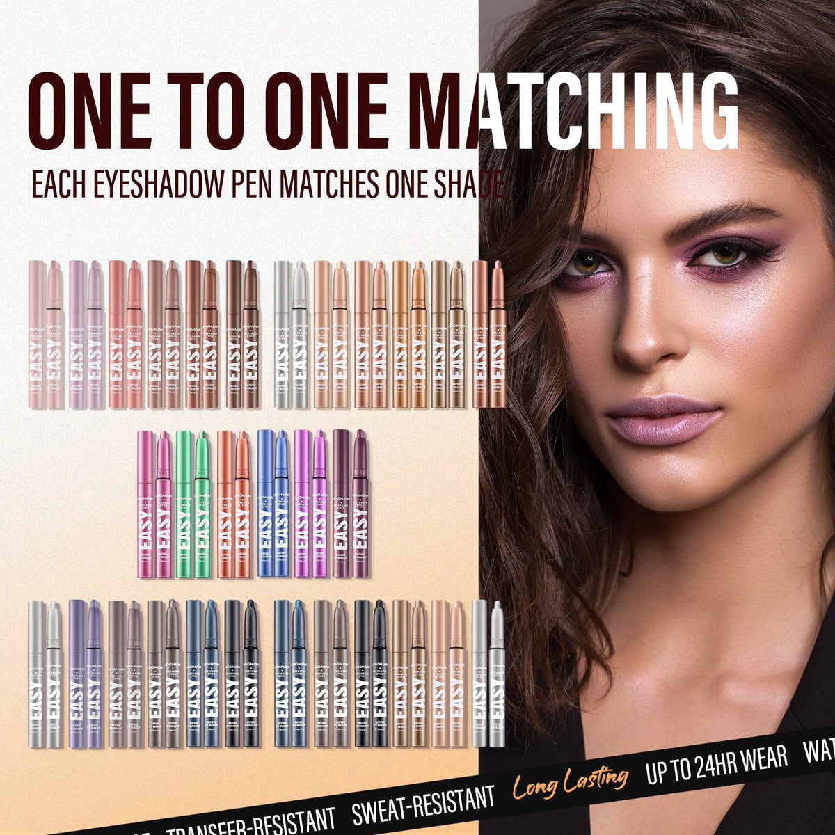 LANGMANNI Eyeshadow Stick, 6 PCS Multi-Color Eyeshadow Pen Set, Creamy Long-Lasting Eye Makeup Kit, Natural & Shimmer Shades Contour Stick, Perfect Gifts For Women (#B)