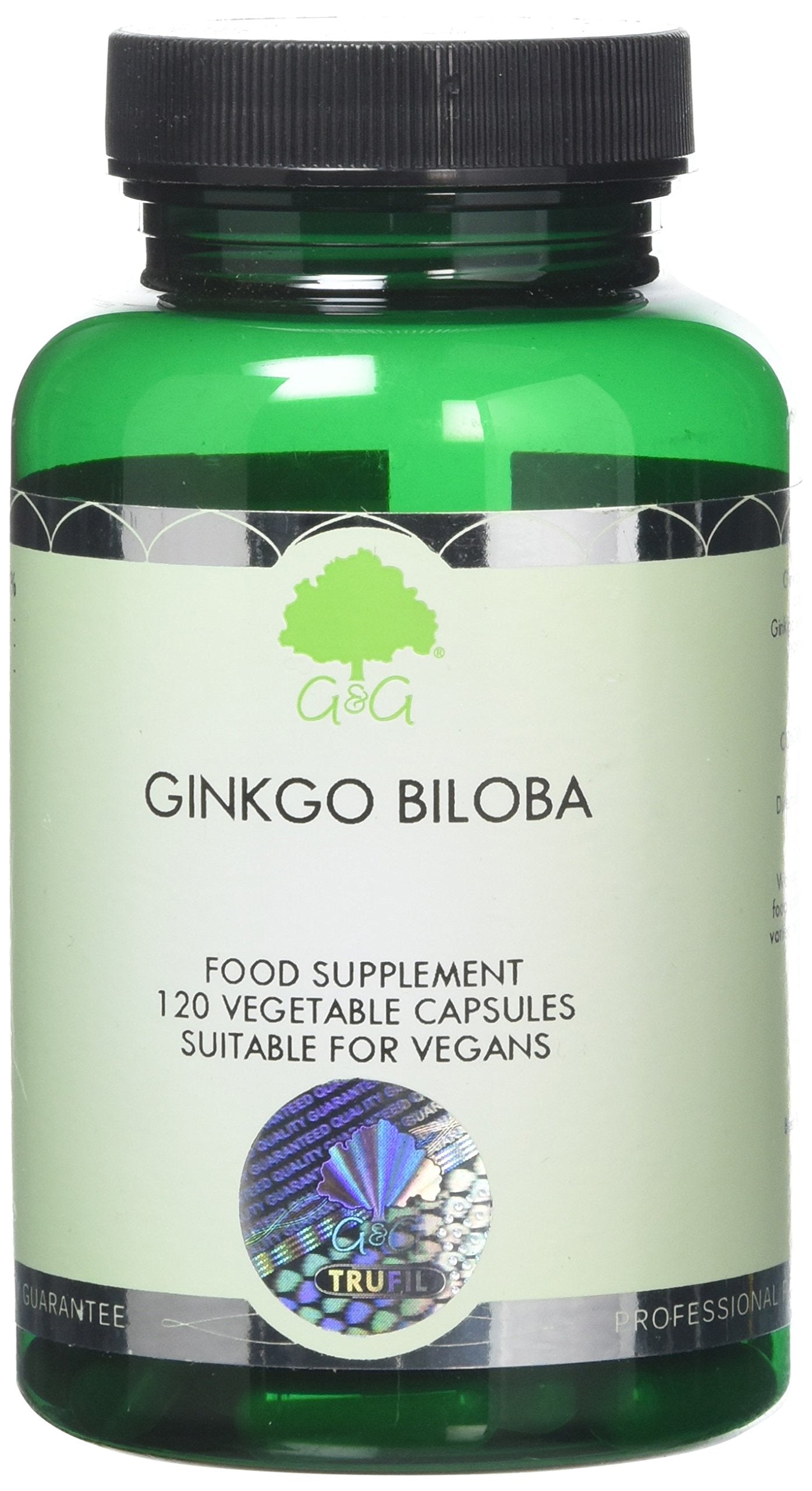 G&G Vitamins Ginkgo Biloba - 120 Vegan Capsules 400mg Ginkgo Biloba per Capsule
