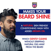 Gentlemans Face Care Club Beard Shampoo - Vegan Friendly Beard Wash & Conditioner For Men - Gently Nourish + Boost Growth With 200ml Organic Beard Softener For Men
