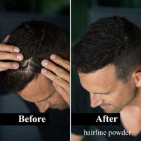 LEON MIGUEL Hair Line Powder – Unisex Hair Repair Make Up – Hair Shadow Make Up - Instantly Covers and Conceals Receding Hairlines, Thinning Hair etc. – Waterproof | 4g (dark grey)