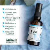 NutraVit - Moroccan Argan Oil | 100% Pure Argan Oil (Argania spinosa) - 50ml - Argan Oil for Hair, Skin, Face & Nails - from Morocco - Virgin, Cold Pressed, Deodorised, Hexane-Free & Vegan