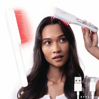 StylPro STYLPRO Red Light Hair Brush Comb, Encourages Hair Growth, Stimulates Hair Follicle, Aids in Hair Repair, 49x 655nm LEDs, Ergonomic Flexible Bristles, Rechargeable, Sonic Scalp Massage