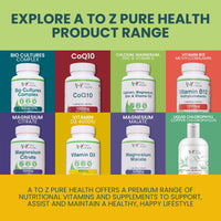 A to Z Pure Health Magnesium Malate Capsules | High Absorption, Premium Magnesium Malate 625mg Supplement | 60 Easy to Swallow Capsules (2 Months Supply) | Supports Energy Levels, Heart Health, Muscle Function | UK Made