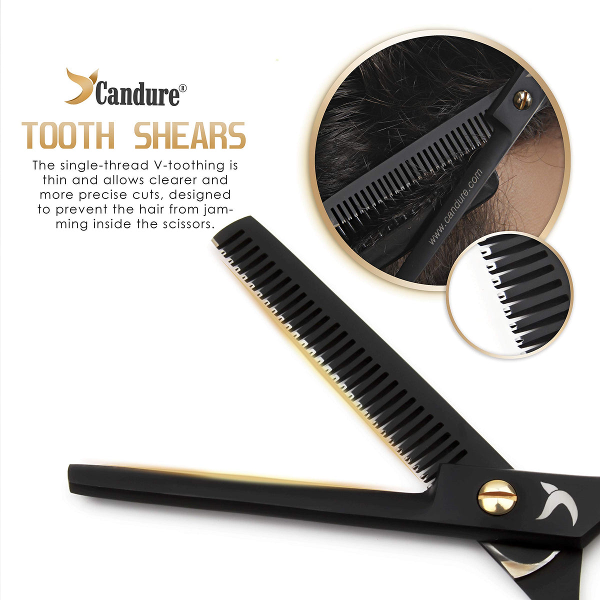 CANDURE Candure Hairdressing Cutting Scissors Barber and Thinning Salon Shears Set 5.5 inch