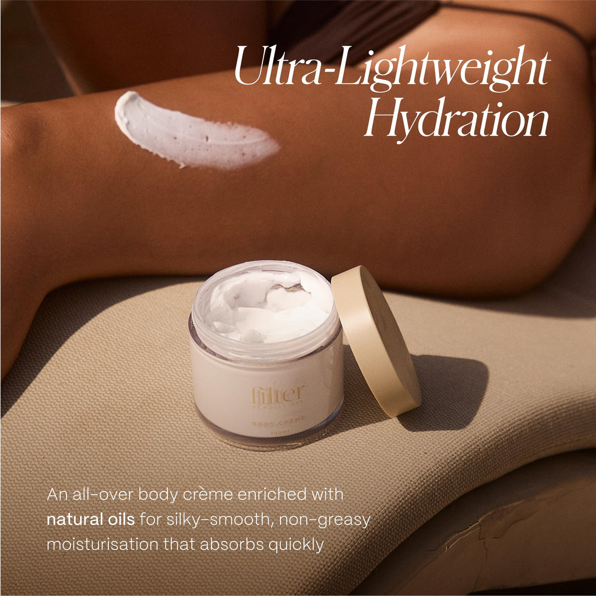 FILTER BY MOLLY-MAE Filter by Molly-Mae Body Crème | Ultra Hydrating Body Moisturiser for Women | Tan Extender, enriched with Shea Butter & Natural Oils | Anti-Inflammatory | Allergen Free Fragrance | Skin Moisturiser