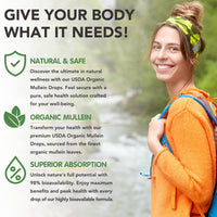 herlosfeel Mullein Leaf Extract for Lungs, 60ml Mullein Leaf Liquid Drops,Natural Mullein Drops for Lungs Cleanse, & Premium Mullein Leaf Extract Fast Absorption Rich in Chlorophyll Vegetarian & Health Supplemen