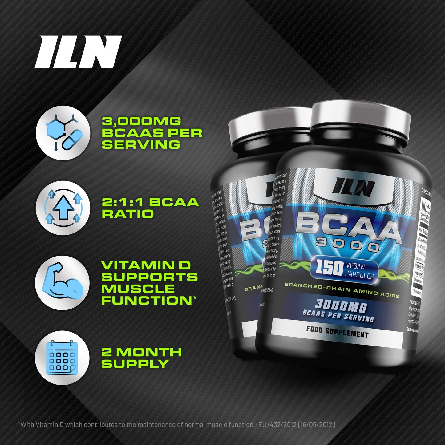 Iron Labs Nutrition BCAA 3000mg - 2:1:1 BCAA Capsules - BCAAs (300 Capsules) - 3000mg BCAAs per Serving - BCAA Amino Acids - 60 Servings - Suitable for Vegans & Vegetarians