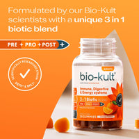 Bio-Kult 3in1 Gut Health Gummies for Adults | 2B CFU + Multivitamins | Orange Flavour | 30 Probiotic Gummies