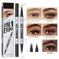Oruagmel Eyebrow Pencil, Microblading Eyebrow Pen, 2-In-1 Dual-Ended Eye Brow Pencil with 2 Fork Tip & Precise Brush, Create Natural Hair-Like Brows, Waterproof, Last All Day, Shaping, Defined (Dark Brown)