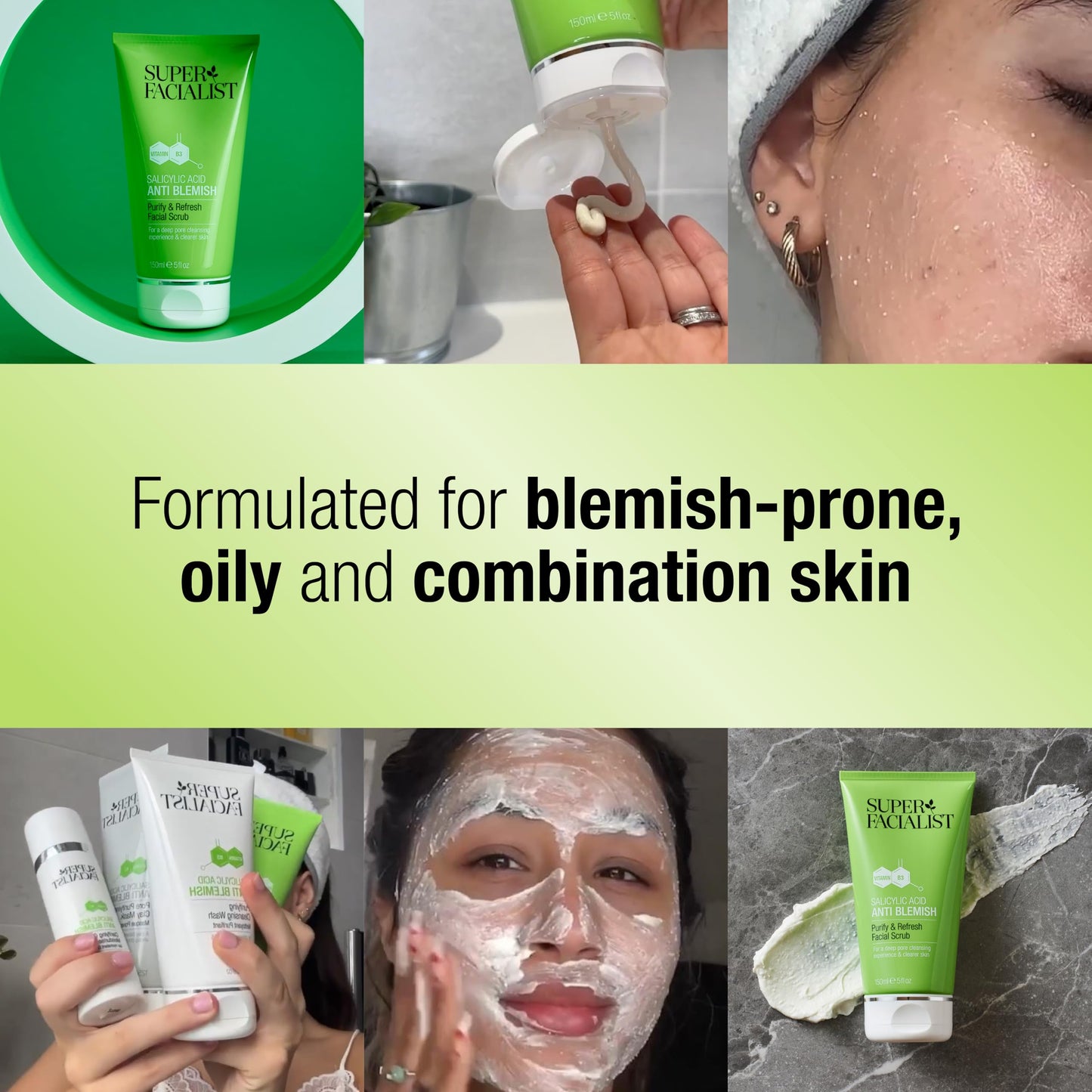 Super Facialist Salicylic Acid Anti Blemish Purify & Refresh Facial Scrub 150ml