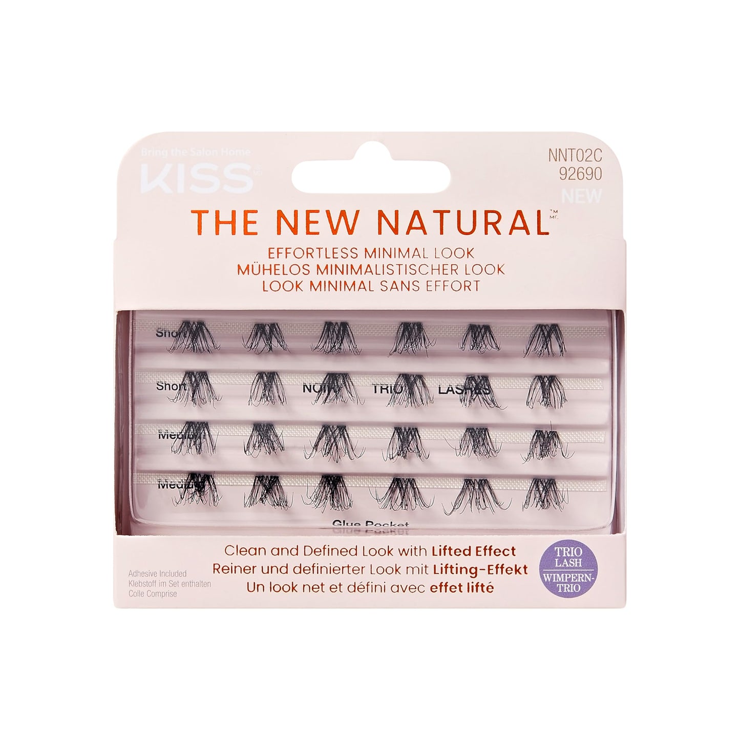 KISS The New Natural Trio Lashes False Eyelashes Clusters 02, 24 Wisps