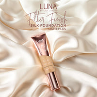 LUNA BY LISA JORDAN LUNA Silk Foundation in LIGHT PLUS Shade - Contains Hyaluronic Acid, Vitamin C & A, Aloe Vera, and Shea Butter - Brightening Dewy Foundation Makeup - Hydrating Cream Foundation for Dry Skin