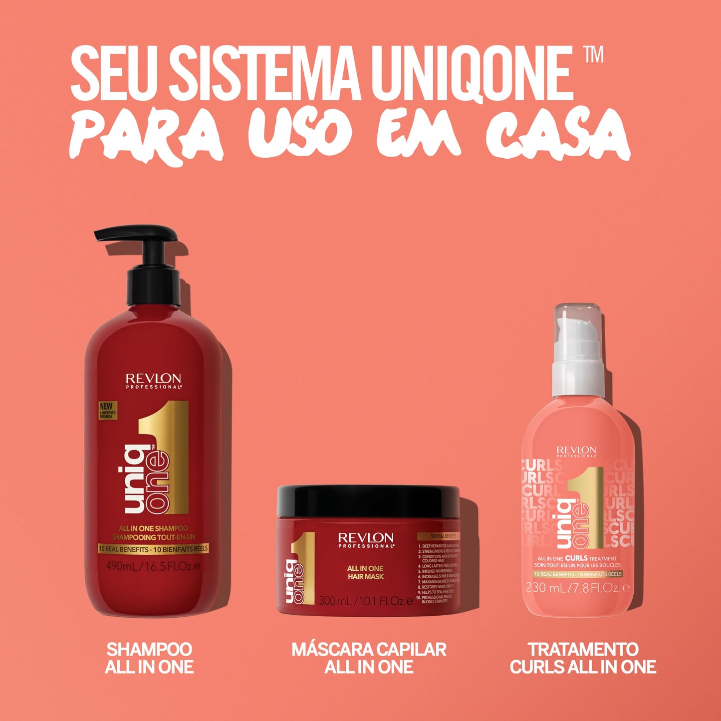 REVLON PROFESSIONAL Uniqone Curly Hair Leave-in Treatment – Multi-Benefit Hair Treatment for Curly Hair, Wavy And Coily Hair, 230 ml