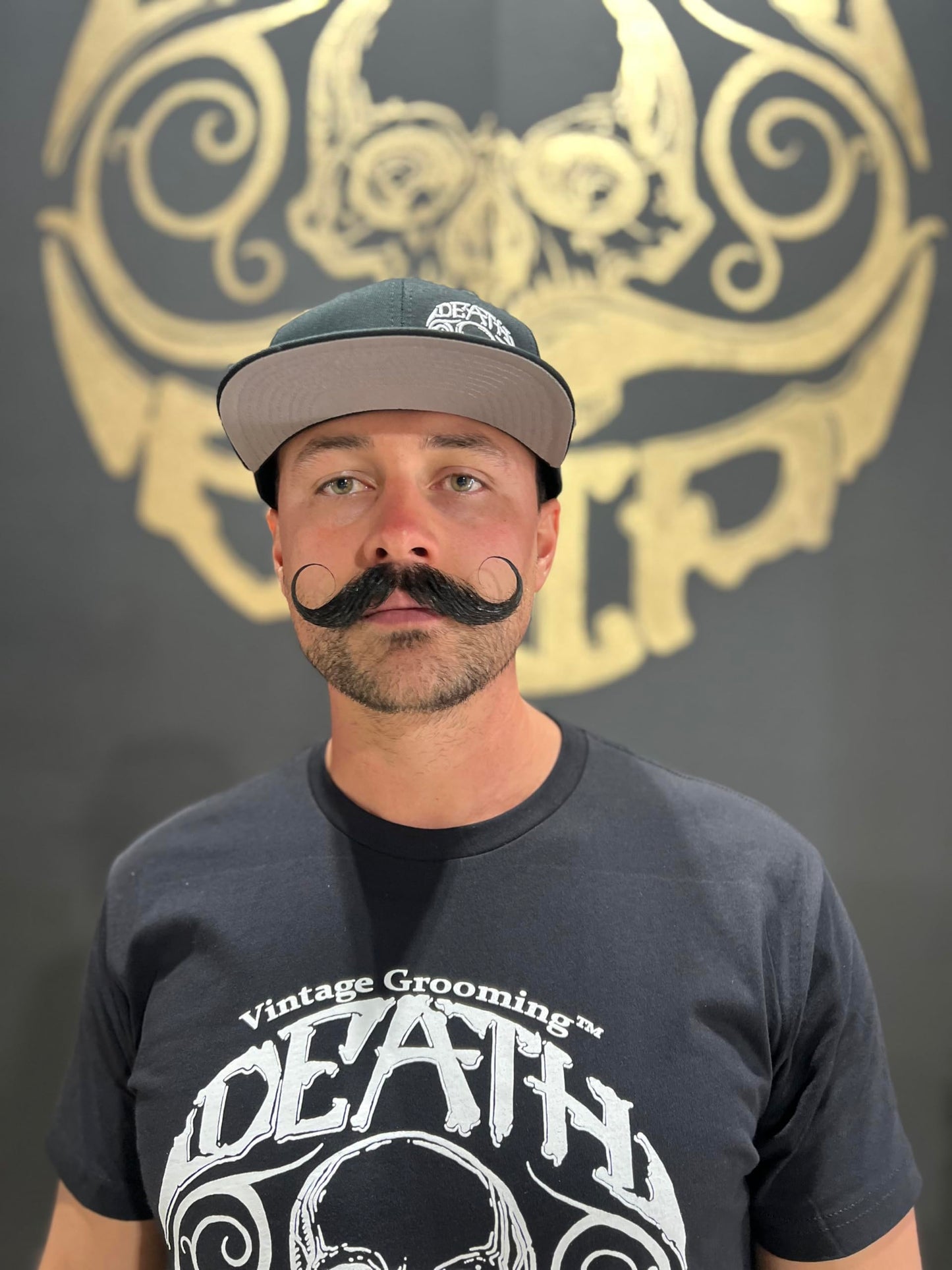 THE VINTAGE GROOMING CO. Black Mustache Wax | Black Magic Bone Crusher Moustache Wax | Hide Grey Hair In Beard Or Moustache | Extra Strong Hold Mustache Wax Unscented | 1 oz or 30ml Tin Heat Source Required
