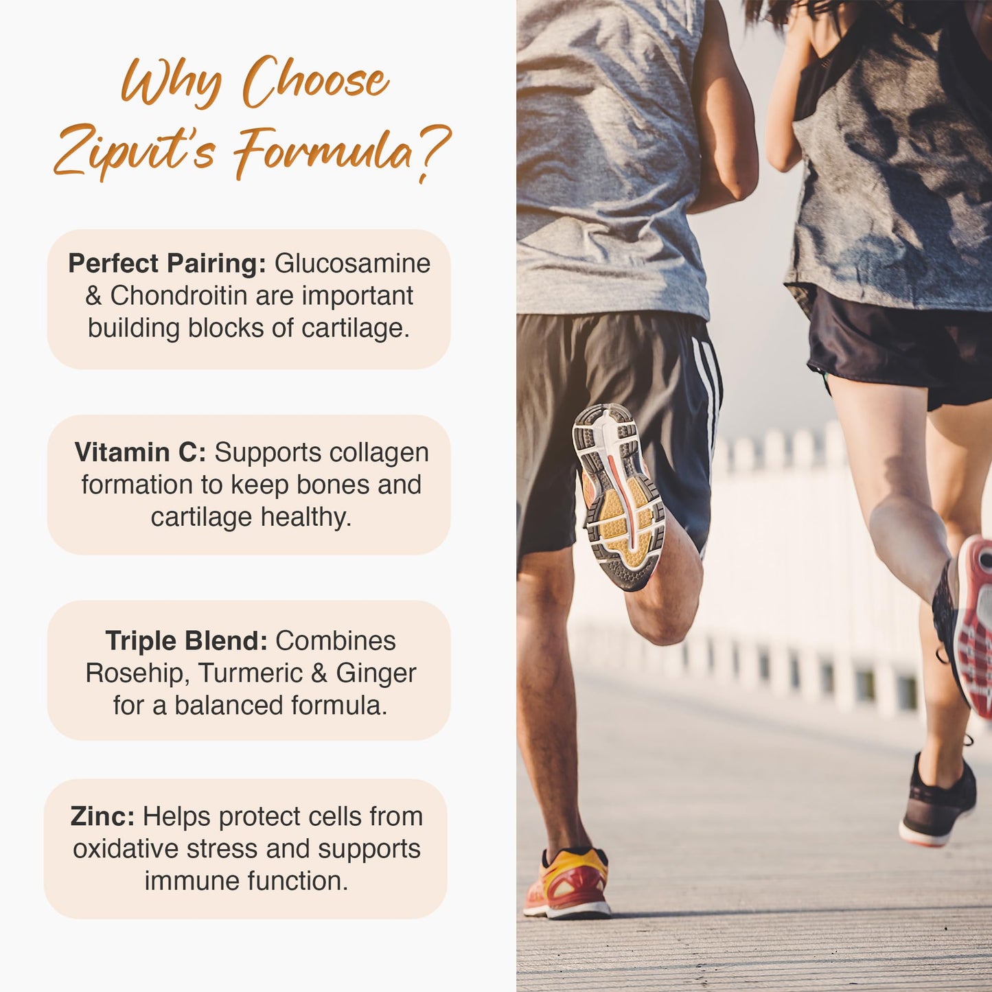 Zipvit Glucosamine and Chondroitin High Strength Turmeric Supplement with Vitamin C, Rosehip, Ginger & Zinc, 90 Capsules