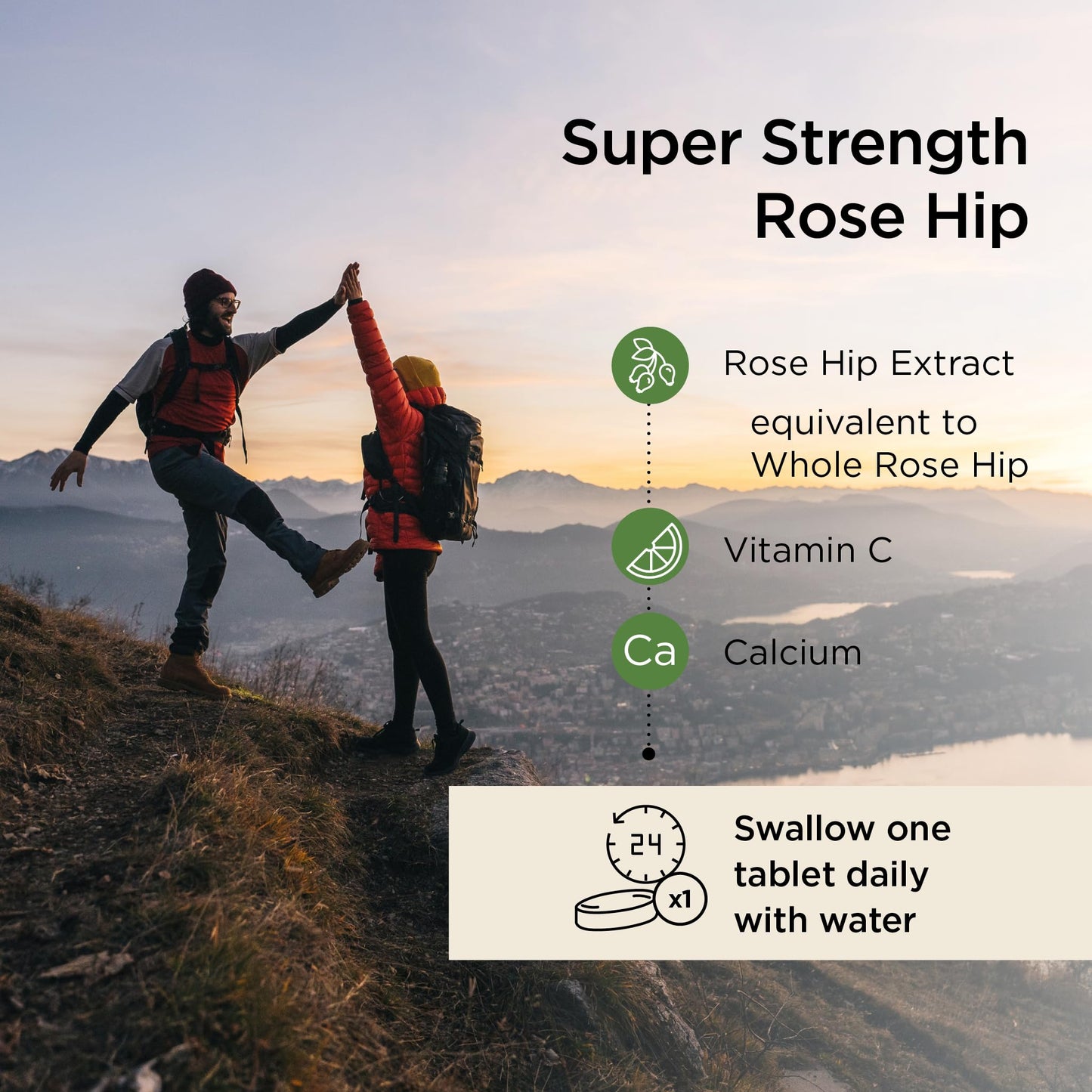 Healthspan Rose Hip 12,500mg (90 Tablets) | Supports Joint & Immune Health | Helps Maintain Flexible Joints | Added Vitamin C & Calcium | Fatty Acids | Flavonoids | Vegan