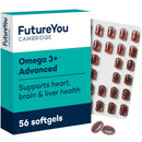 FutureYou Omega 3+ Advanced Krill Oil Capsules – 28 Day Supply, 56 Softgels - High Strength Omega 3 Capsules High Strength for Brain Energy – Focus Supplement with DHA to Support Liver, Brain & Heart Health
