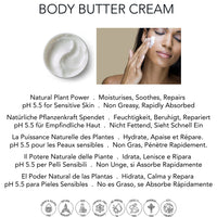 NATURE'S INTERVENTION Nature's Intervention - Rich Body Butter Cream - Unscented, 99% Natural. Protects, Hydrates, Soothes, Repairs. pH 5.5, Sensitive Skin. 200g.